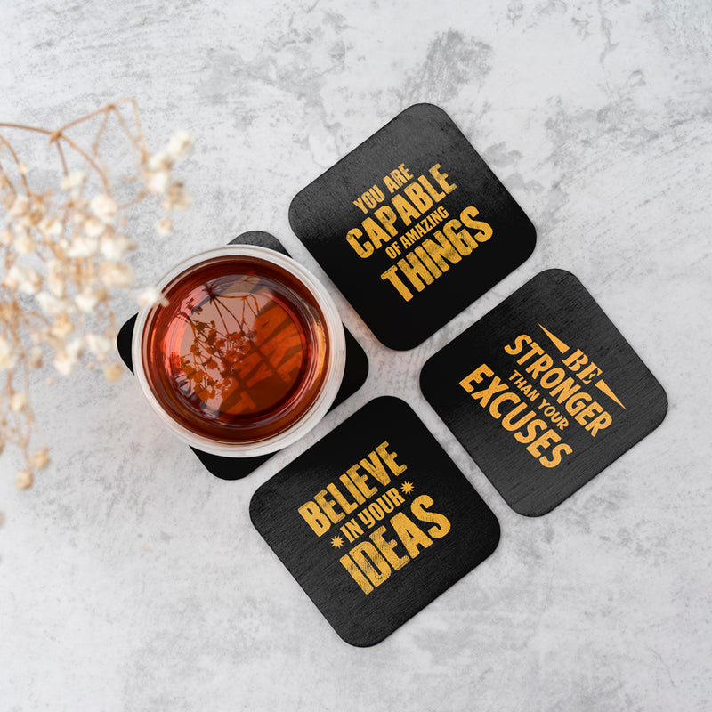 Positive Mindset Quotes Coasters (Set of 6)