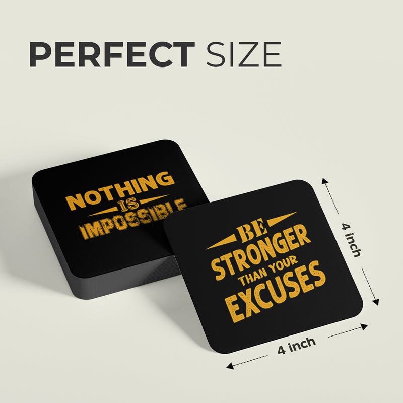 Positive Mindset Quotes Coasters (Set of 6)