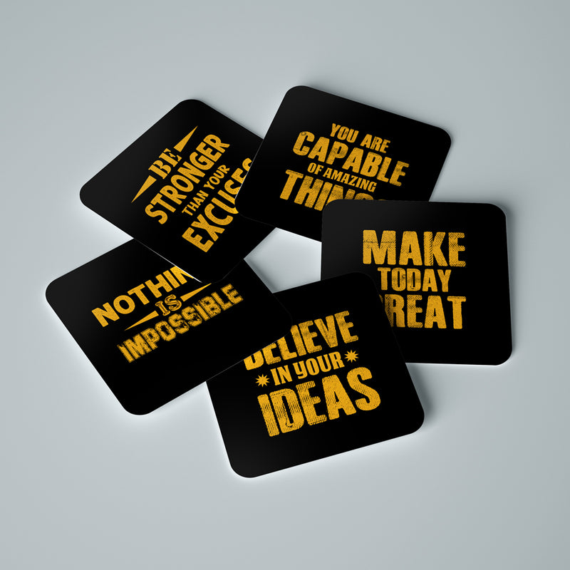 Positive Mindset Quotes Coasters (Set of 6)