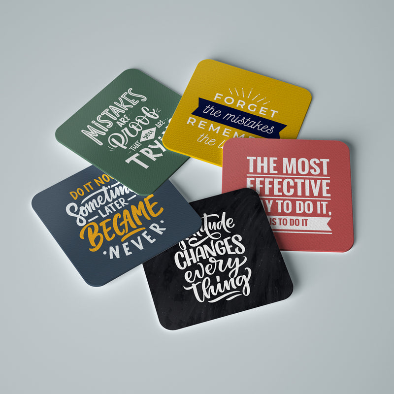 Motivational Quotes Coasters (Set of 6)