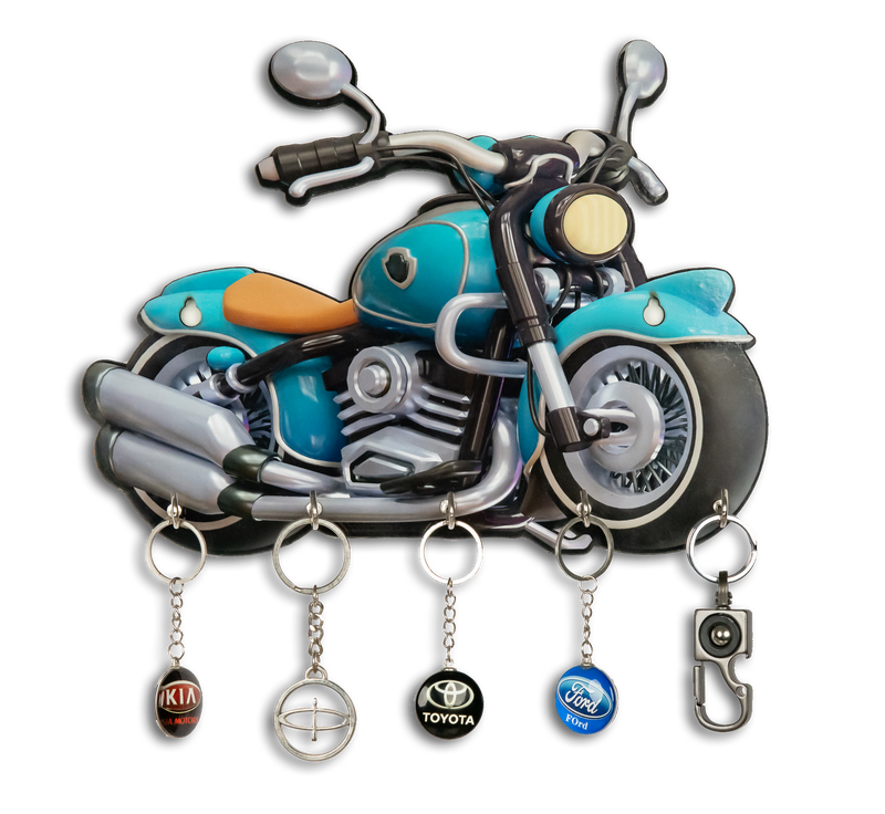 "Blue Bike" Wooden key Holder (8X11inch)
