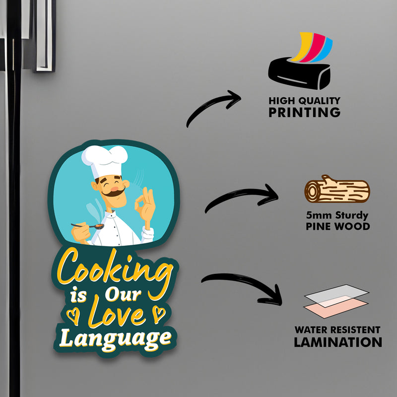 Cooking Is Our Love Language Fridge Magnet