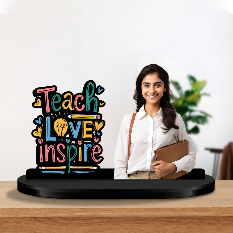 Personalized Teacher’s Day Caricature – “Teach, Love, Inspire” Theme