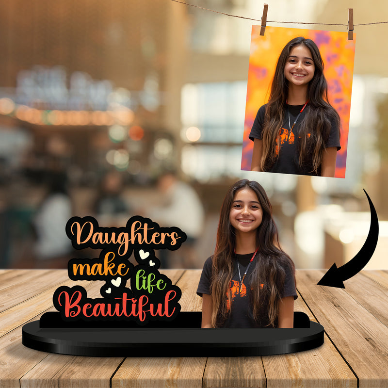 Daughters Make Life Beautiful Personalized Caricature