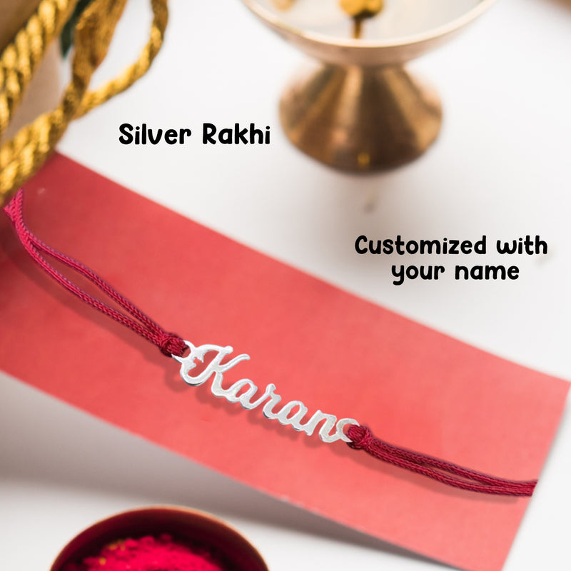 Premium Customized Pure Silver Rakhi – Where Tradition Meets Personalization
