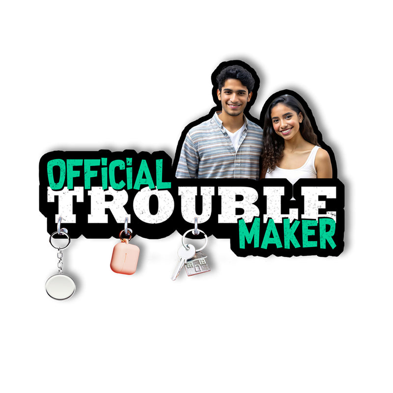 Rakhi Special Personalized Key Holder – “Official Troublemaker” Edition