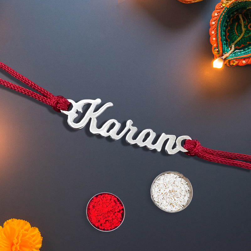 Premium Customized Pure Silver Rakhi – Where Tradition Meets Personalization