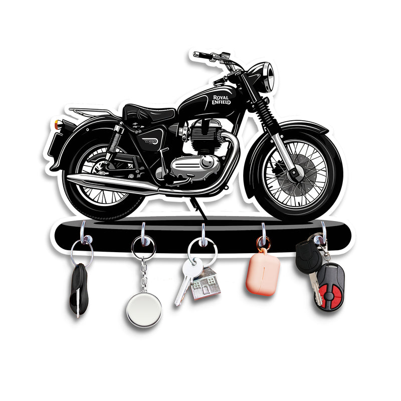 Black Royal Enfield 350 Keychain Holder