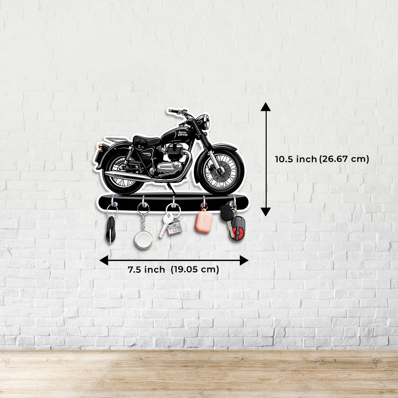 Black Royal Enfield 350 Keychain Holder