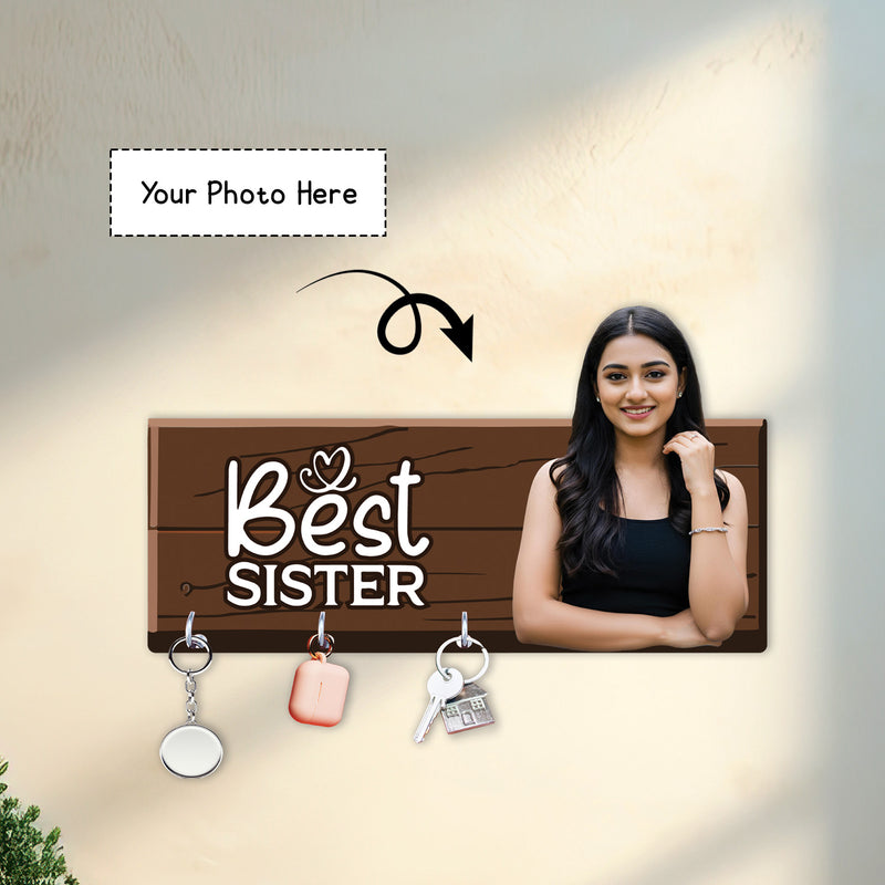 Personalized "Best Sister" 3D Key Holder