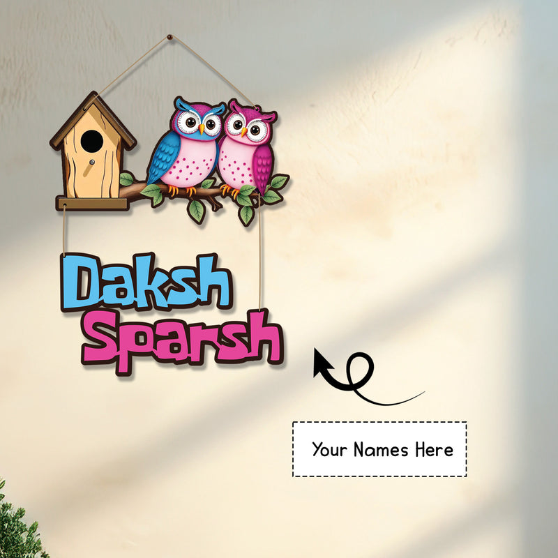 Birdhouse-Themed Hanging Nameplate