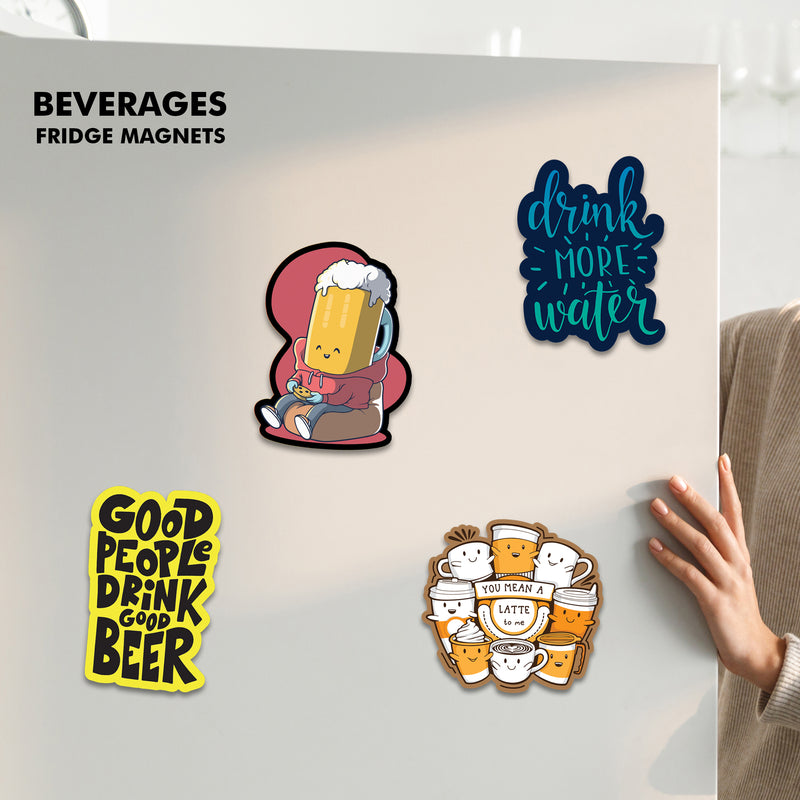 Beverage Set Fridge Magnet - Pack of 4