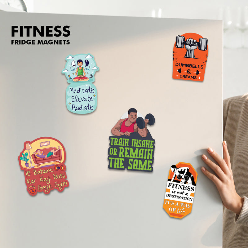 Fitness Set Fridge Magnet - Pack of 5