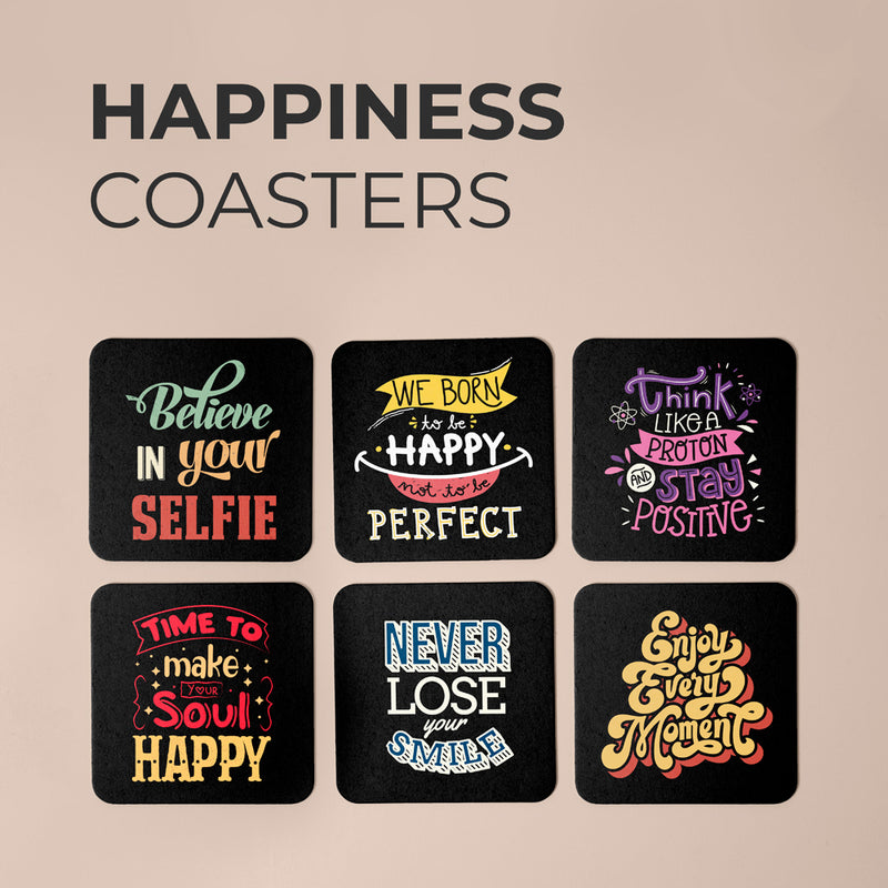 Happy Quotes Coasters (Set of 6)