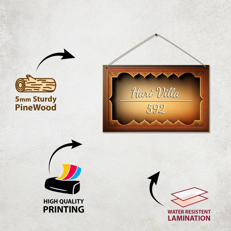 Classic Wooden-Style Custom Nameplate