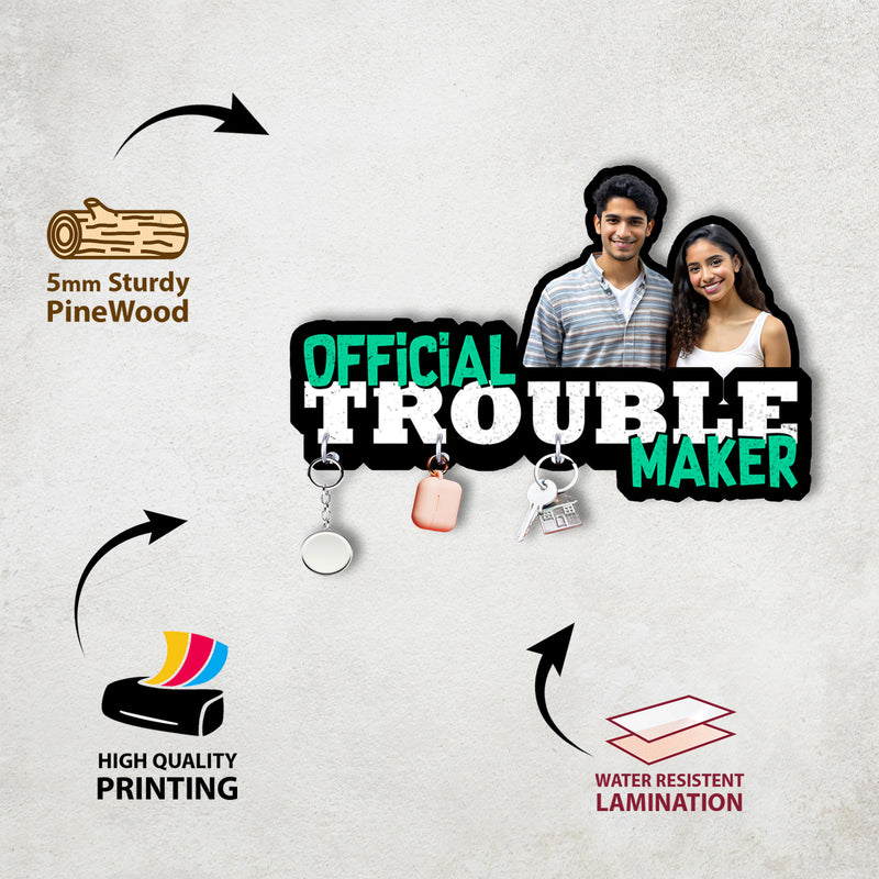Rakhi Special Personalized Key Holder – “Official Troublemaker” Edition