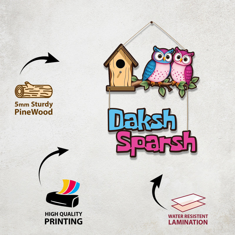 Birdhouse-Themed Hanging Nameplate