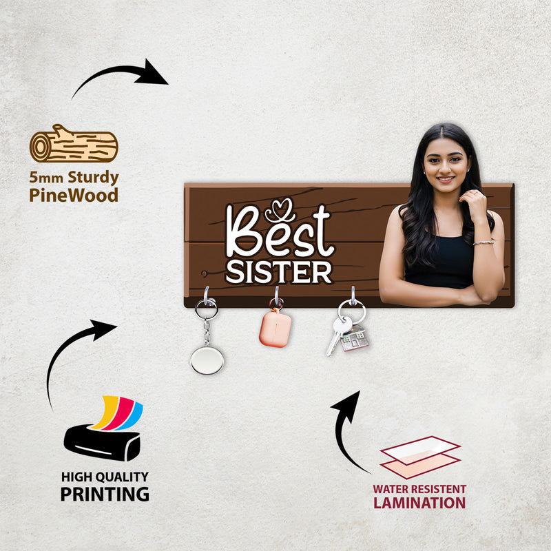 Personalized "Best Sister" 3D Key Holder