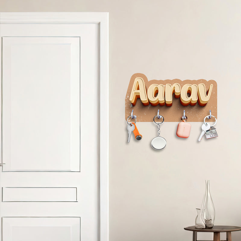 Beige Personalized 3D Name Keyholder