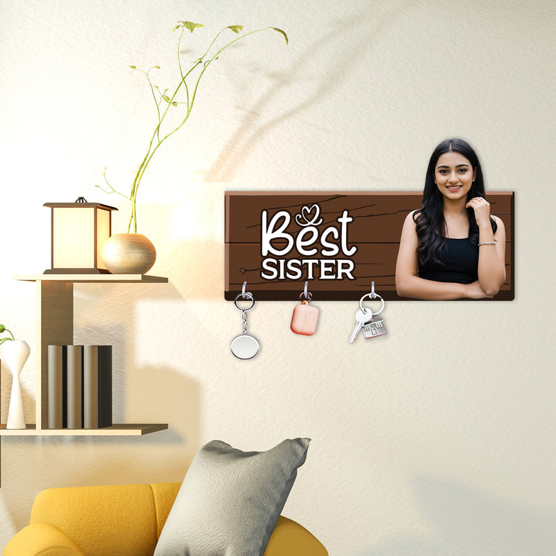 Personalized "Best Sister" 3D Key Holder