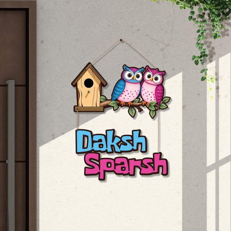 Birdhouse-Themed Hanging Nameplate