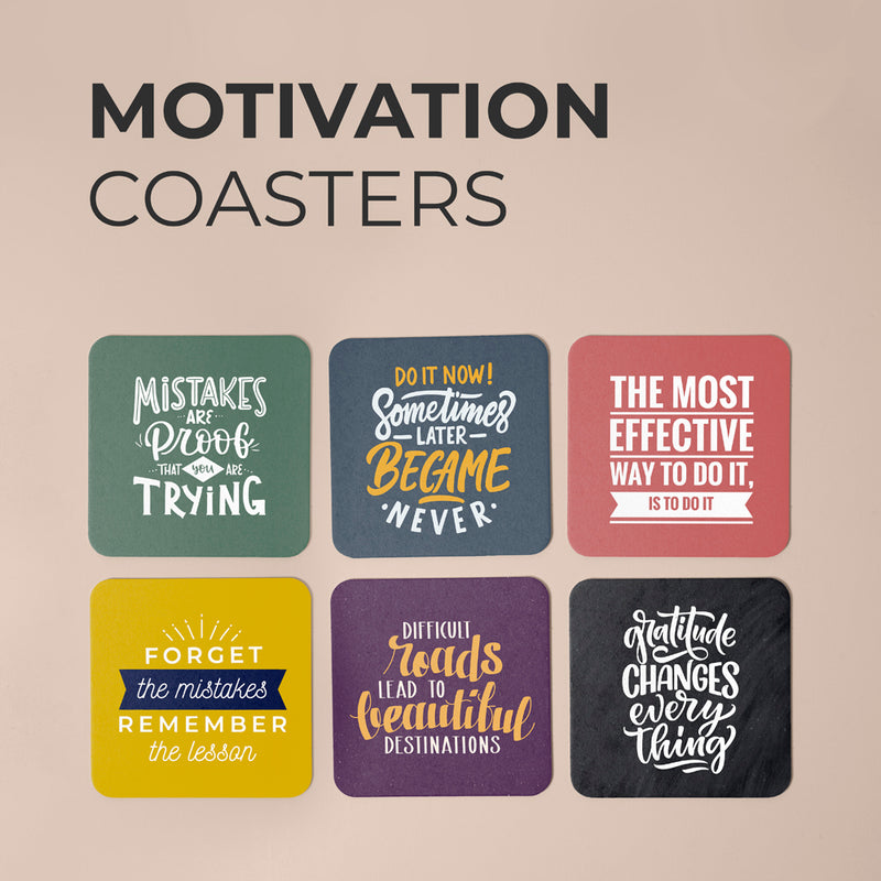 Motivational Quotes Coasters (Set of 6)