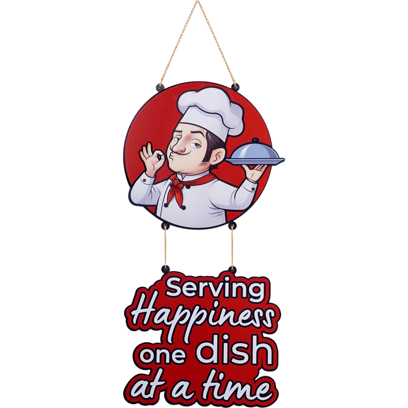 Chef Serving Happiness Wall Hanging