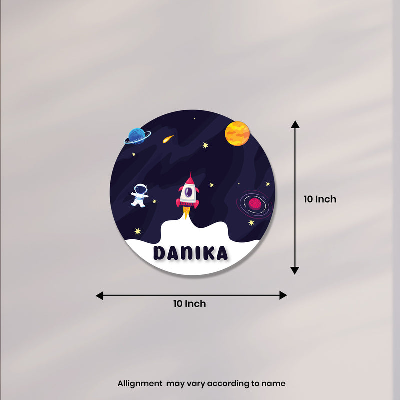 Space-Themed 3D Round Nameplate