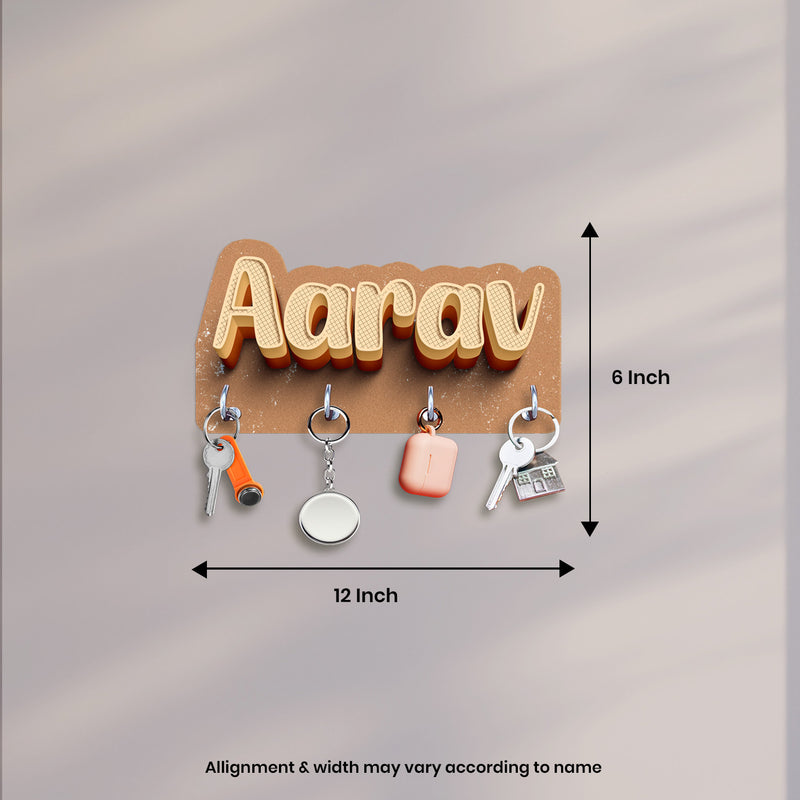 Beige Personalized 3D Name Keyholder