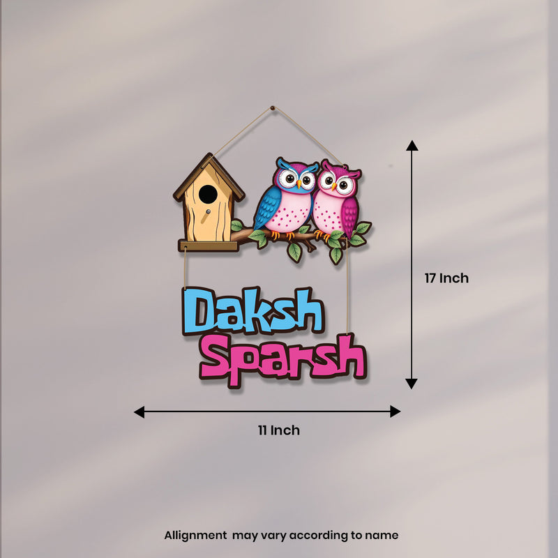 Birdhouse-Themed Hanging Nameplate