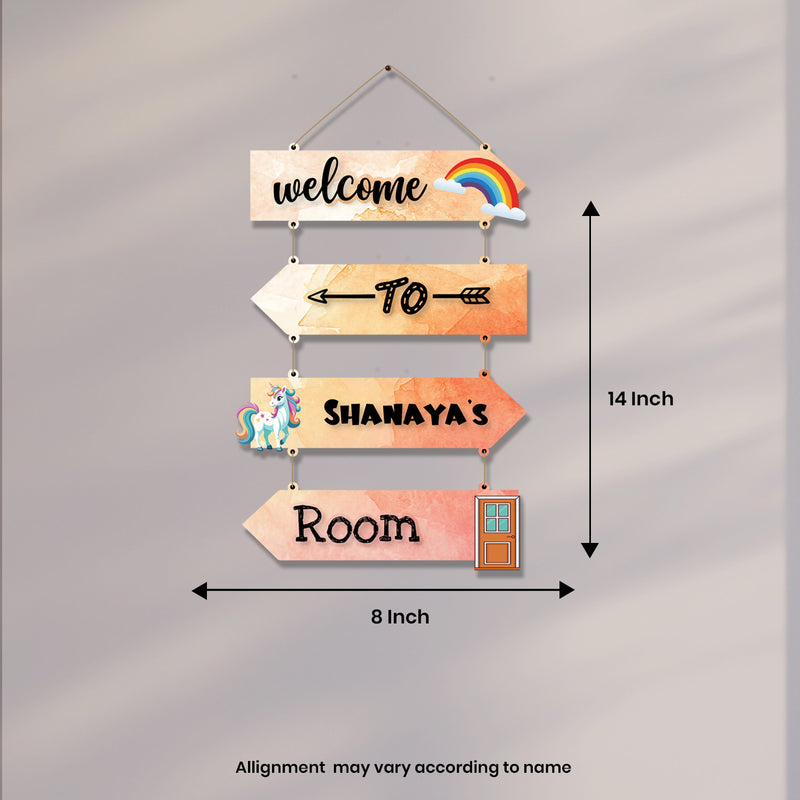 Unicorn Rainbow  – Personalised Wall Hanging