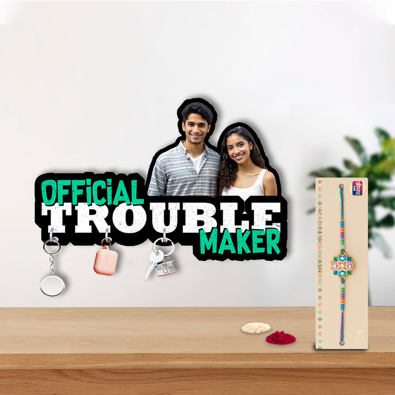 Rakhi Special Personalized Key Holder – “Official Troublemaker” Edition
