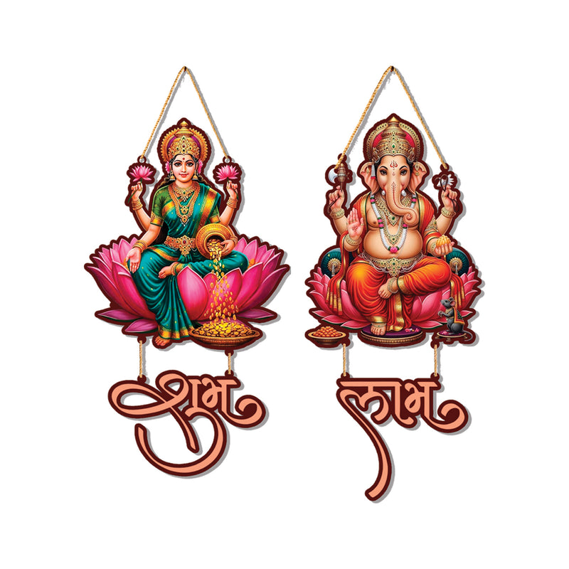 Lakshmi Ganesha MDF Wall Hanging with Sanskrit Shlokas – Diwali Special